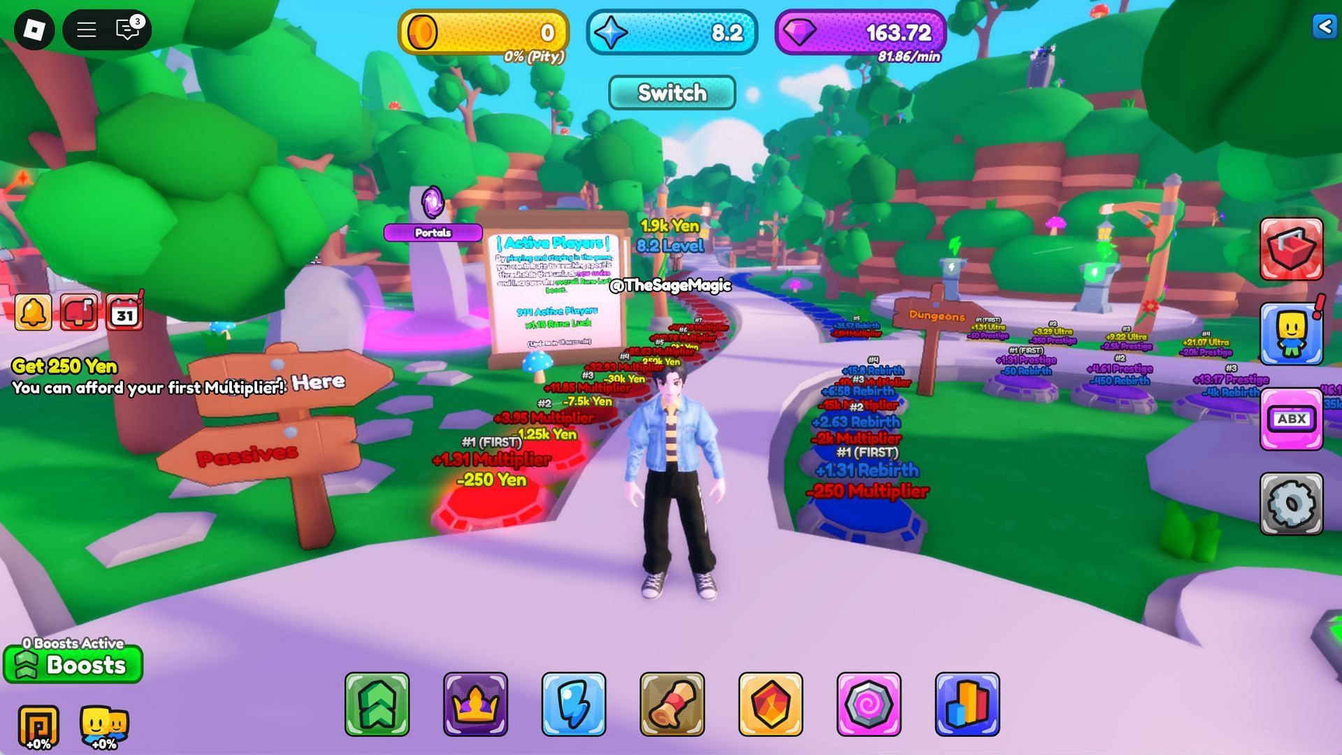 Start the button-stepping journey (Image via Roblox)